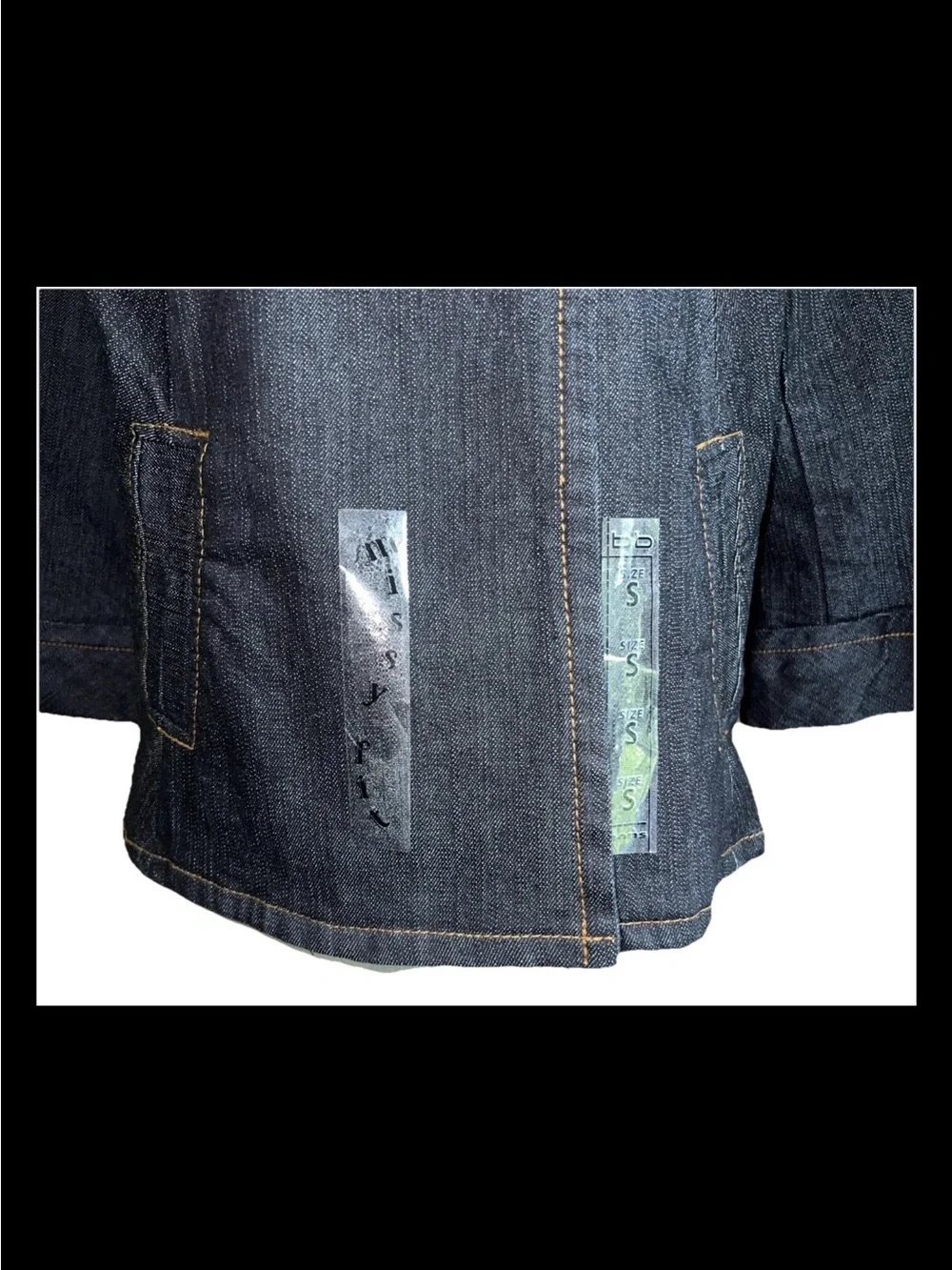 Boom Boom Jeans Double Breasted Dark Denim Swing Jacket Y2K Leopard Button S